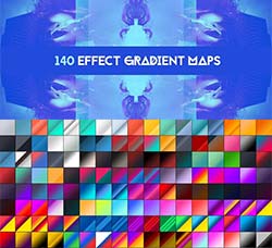 PS渐变－140个图像混合专用的预设：140 Effects gradient map pack
